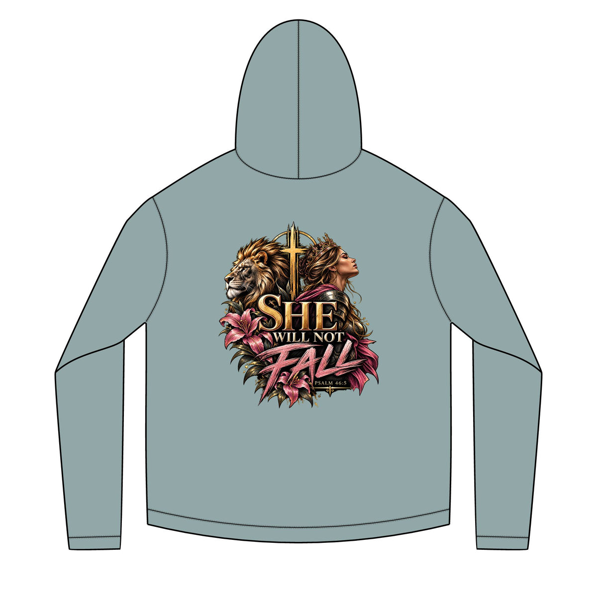 Psalm 46:5 — She Will Not Fall Lightweight Hoodie