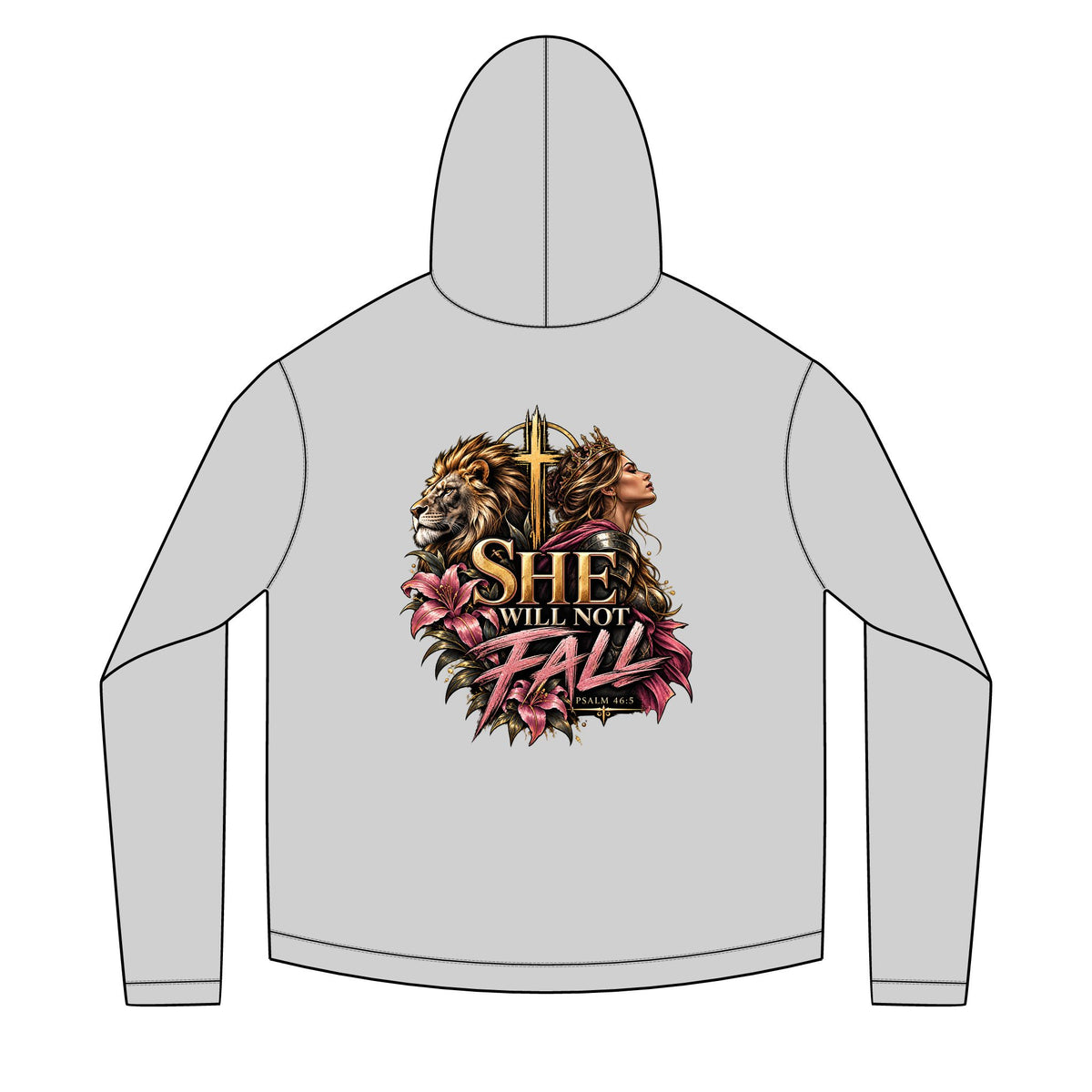 Psalm 46:5 — She Will Not Fall Lightweight Hoodie
