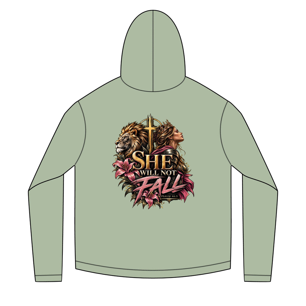 Psalm 46:5 — She Will Not Fall Lightweight Hoodie