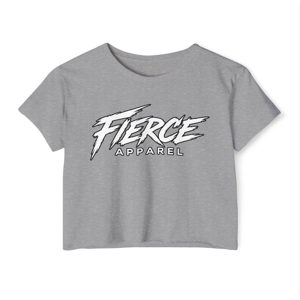 Women's Cropped Tee — "She Ain't Done Yet" Fitness Graphic